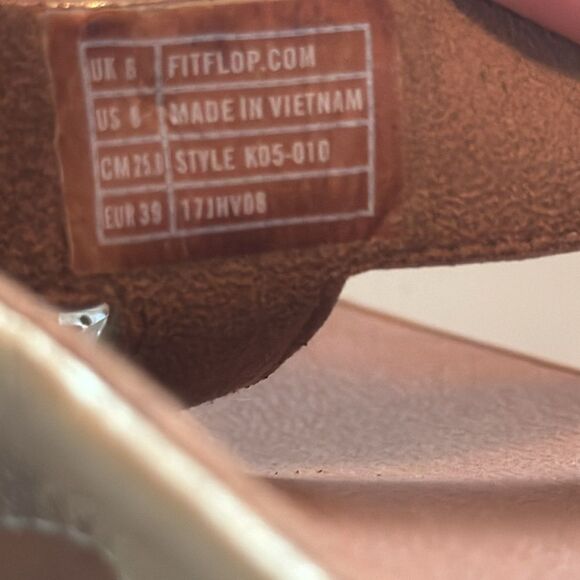 Fitflop Roka Womens Embellished Gold Thong Platform Summer Comfort Sandals - Picture 11 of 12